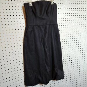 Club Monaco Wool Blend Navy Pin Stripe Strapless Bubble Mini Dress Sz 4 PERFECT